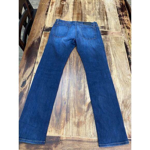 Fidelity Jeans Blue Preppy Dark Wash Denim Jimmy Straight Stretch Jeans Size 33 - Picture 2 of 4